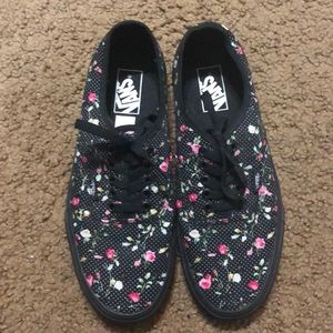 Black Floral Vans